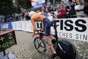Born Italia Tom Dumoilin cronometro prova a tempo del campionato del Mondo su strada uomini 2017 il 20 settembre 2017 a Bergen, Norvegia